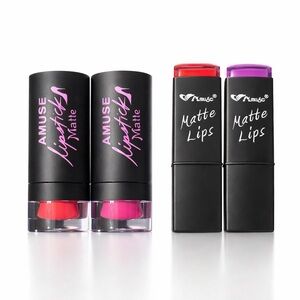 Muse Matte Lipstick Duo - Vibrant Red and Bold Purple